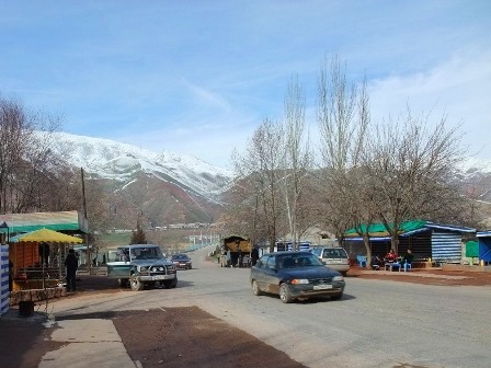 The main road going through Norak, Tajikistan