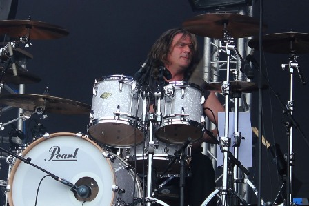 Kosta Zafiriou on drums with Unisonic